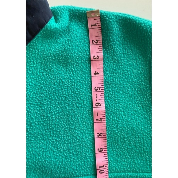 Vintage Columbia Fleece Pullover Snap Sweatshirt USA Turquoise Navy Women Medium - Picture 13 of 16